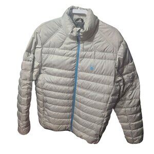 Spyder prymo Mens XL Lightweight Puffer Jacket With Blue Zipper & Logo Gray